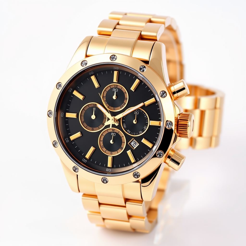 Gold Chronograph Watch